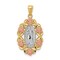 14K Tri-Color Gold Guadalupe Pendant Charm Jewelry 23 x 15 mm